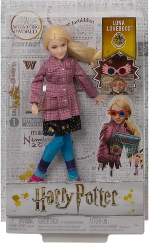 Miniatura 6 de Mattel Juguete coleccionable de Harry Potter, muñeca Luna Lovegood y accesorios, aspecto característico con Quibbler y Spectrespecs