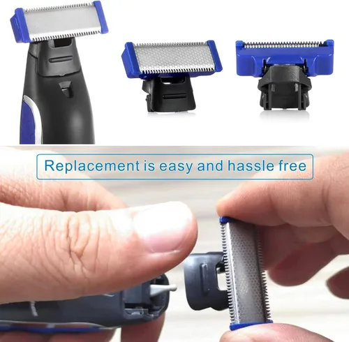 Miniatura 6 de 4 cabezales de repuesto LinMei Solo compatibles con afeitadora Microtouch Solo de 1ª generación con cable de carga para recortadora eléctrica 4