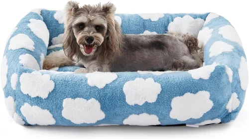 Miniatura 24 de JOEJOY Cama mediana para perros de tamaño mediano, cama ortopédica rectangular lavable para mascotas con funda de cremallera extraíble, bonita cama