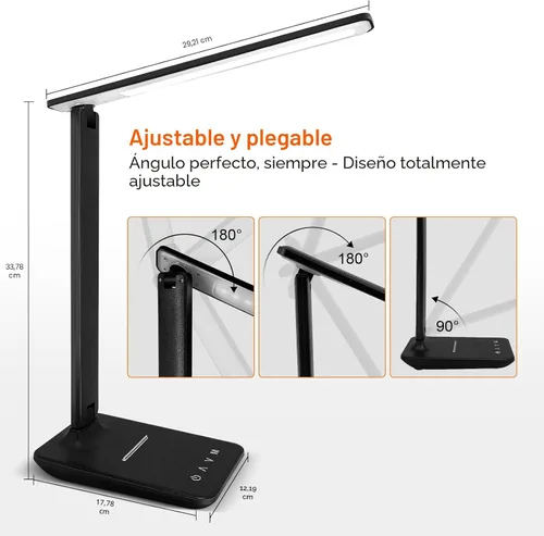 Miniatura 6 de Lámpara de escritorio LED shinelife para oficina en casa, lámpara de escritorio brillante con puerto de carga USB, lámparas de escritorio ajustables