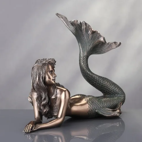 Miniatura 6 de Veronese Design 7 5/8" de altura de sirena acostada estatua náutica escultura estatua estatua Bronce