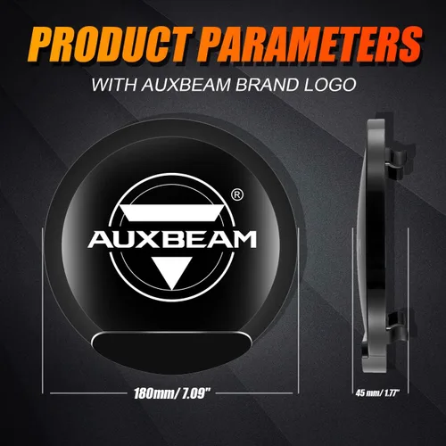 Miniatura 7 de Auxbeam Kit combinado de luces de conducción redondas de 7 pulgadas con cubiertas negras, 240 W, 24000 lúmenes, luces LED impermeables para todo