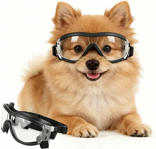 Miniatura 15 de NAMSAN Lentes de sol para perros de raza media, con protección UV para perros pequeños a medianos, resistentes al viento, antivaho, a prueba
