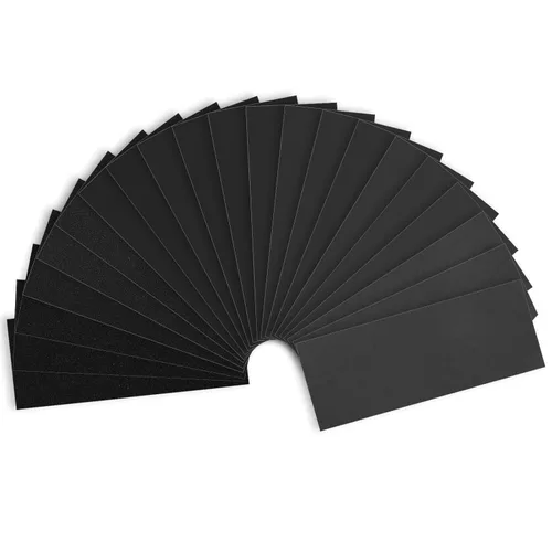 Miniatura 17 de Papel de lija de grano 120, hojas de lijado en seco y húmedo de 9 x 3.6 pulgadas para acabado de muebles de madera, lijado de metal y pulido
