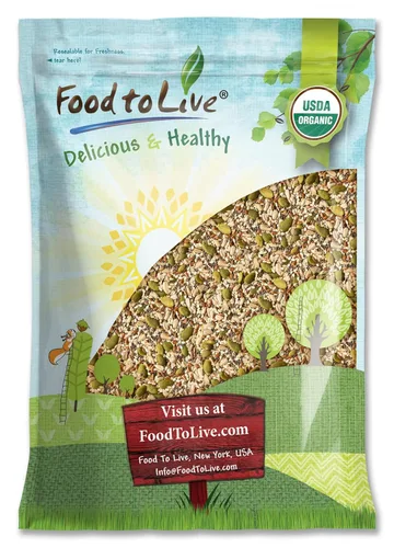 Miniatura 9 de Food to Live Mezcla Orgánica de Súper 5 Semillas, 340 Gramos – Una Mezcla No Modificada Genéticamente de Semillas de Lino, Semillas de Sésamo