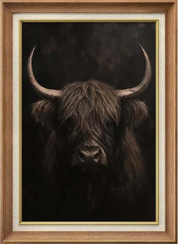 Miniatura 336 de MUDECOR Lienzo enmarcado prémium para pared, pinos nevados en bosque de invierno, ilustraciones modernas, arte contemporáneo, escénico, divertido