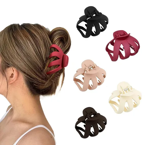 Pinzas para el cabello para mujer, pinzas de pulpo para cabello grueso, pinzas antideslizantes de agarre fuerte, accesorios de peinado, 5 unidades
