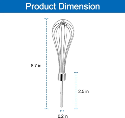 Miniatura 2 de Mezclador de mano de cocina para batidor KitchenAid Accesorios para batidor KHMPW, KHM512BM, KHM2B, AP5644233, KHM3, KHM5, W10720799 batidor