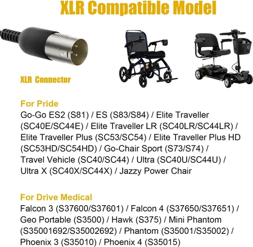 Miniatura 2 de Carsty Cargador para silla de ruedas y cargador de scooter de movilidad Carga rápida universal de 24 V 2 A Solución 3 en 1 certificada por