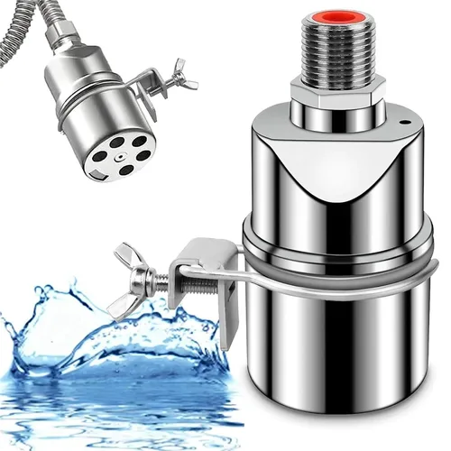 Miniatura 2 de Automatic Water Level Control Valve 1/2 Inch Stainless Steel Float Ball for Tank Swimming Pool Straight with Clip