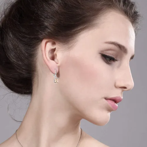 Miniatura 24 de Gem Stone King Aretes colgantes de plata de ley 925 de 0.315 pulgadas para mujer