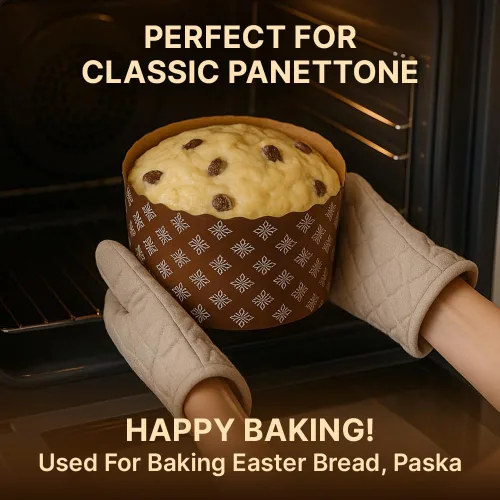 Miniatura 6 de Molde Kulich de 25 onzas, molde de papel para pan de Pascua, 12 piezas, formas de pan de Pascua, moldes para hornear de papel panettone, diseño