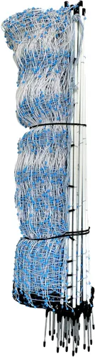 Red eléctrica trenzada premium Plus+ de 48 pulgadas x 100 pies para aves de corral (12/48/3) cercado eléctrico para patios traseros, granjas,