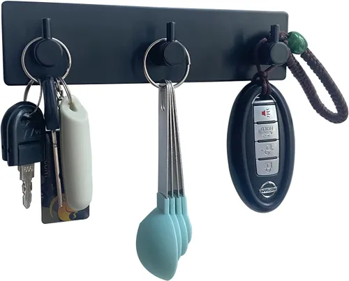 AXBUS Soporte para llaves montado en la pared, 3 ganchos para decoración de pared, organizador de llaves adhesivo para entrada, cocina, dormitorio,