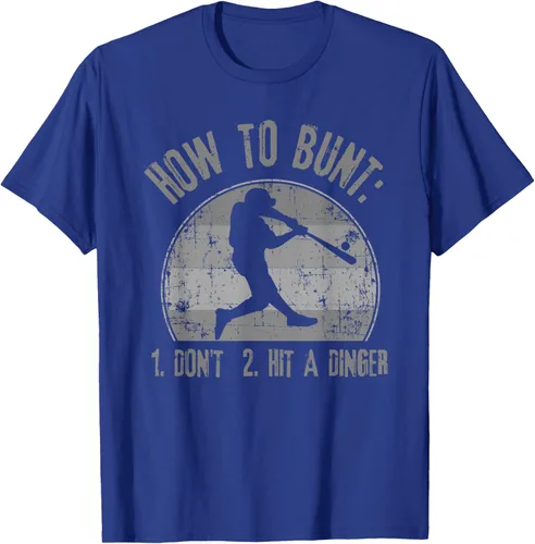 Miniatura 26 de Cómo Bunt Don't Hit A Dinger - Camiseta divertida de béisbol y sóftbol, Negro, S