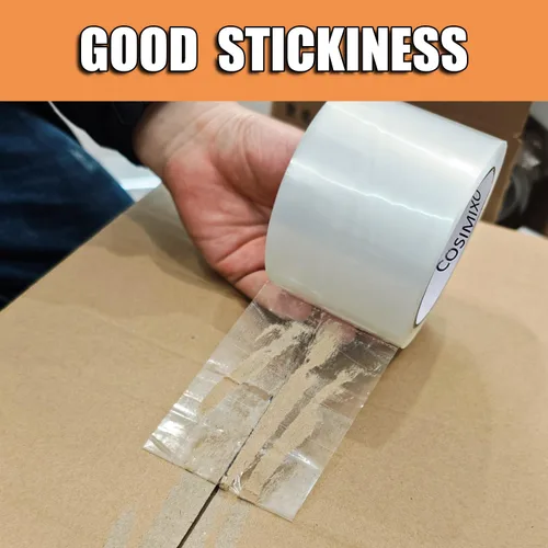 Miniatura 5 de COSIMIXO Cinta de embalaje transparente resistente de 2.5 mil x 1.88 pulgadas x 55 yardas, 6 rollos con dispensador, cinta de embalaje transparente