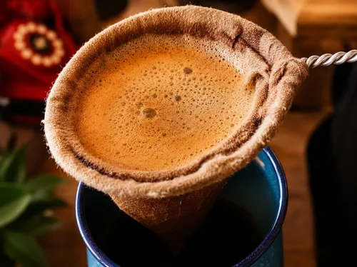 Miniatura 5 de Filtro para café y té. Filtro de café de tela de franela. Hecho a mano de algodón virgen. Filtro fácil de usar hecho para aquellos que disfrutan