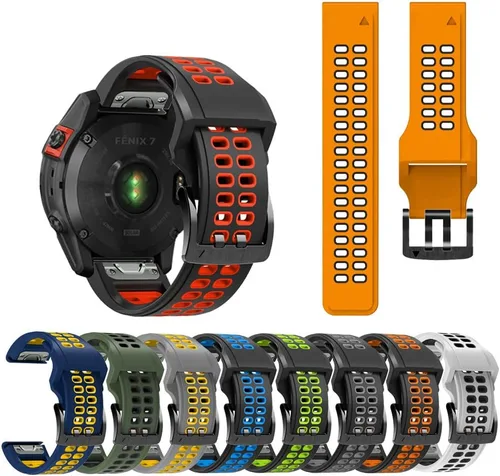 Miniatura 9 de REYDA Correa de silicona compatible con Garmin Fenix 8 Pro/8/E 1.850 in, 0.866 in, correa de reloj de ajuste rápido, suave, flexible, correa de Azul
