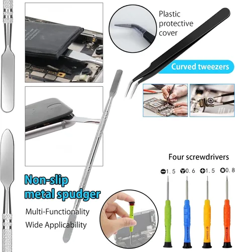 Miniatura 3 de Spudger Kit de herramientas, 23 piezas de reparación de teléfonos celulares, herramientas de palanca para electrónica, metal Spudger, herramienta