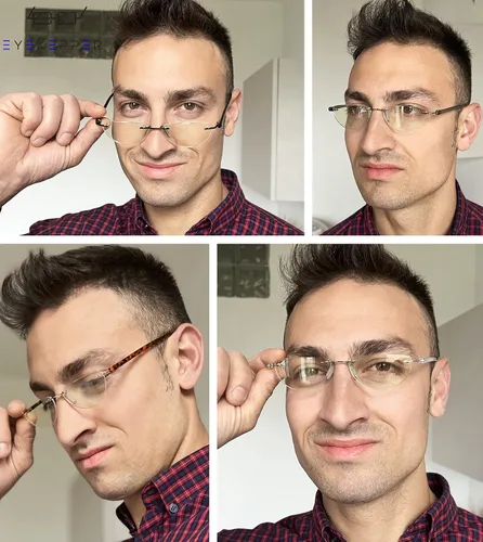 Miniatura 2 de Eyekepper Paquete de 4 lentes de lectura sin montura con bloqueo de luz azul, para mujeres y hombres, lectores de media luna, Paquete de 4