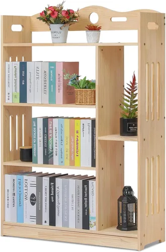 Miniatura 11 de Magshion Estantería de madera escalonada de 7 niveles, estantería estrecha, moderna estantería independiente para libros abiertos, estante