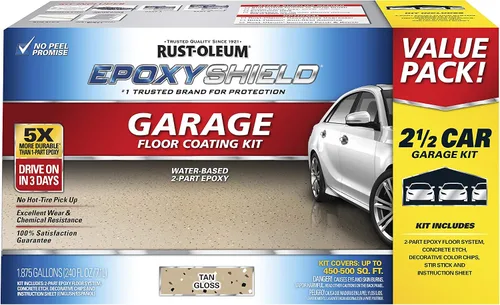 Miniatura 14 de Rust-Oleum 327081 EPOXYSHIELD - Kit de revestimiento de suelo de garaje, 1 coche, gris oscuro brillante