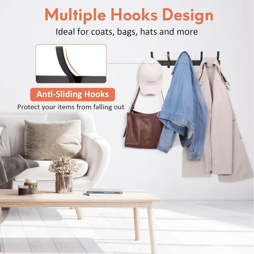 Miniatura 2 de Optish Perchero de Pared para Montar, Gancho para Abrigos de Montaje en Pared, Ganchos de Pared para Colgar, Perchero para Sombreros para Paredes