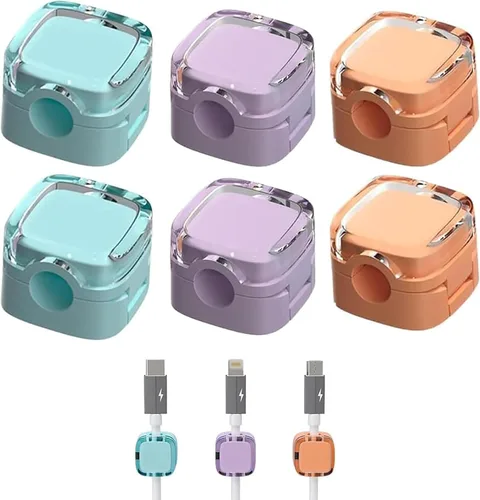 Miniatura 10 de Paquete de 6 organizadores magnéticos de cables de carga, organizador de cables magnéticos, clips magnéticos para organizar cables, soporte