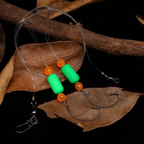 Miniatura 5 de Aparejos Pompano para Pesca de Surf en Agua Salada con Gancho de Doble Círculo y Espacio Amplio - Juego de 6 Accesorios de Pesca de Surf Paquete