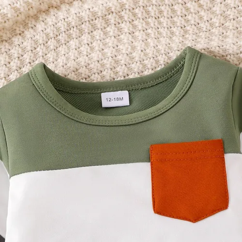 Miniatura 72 de Ropa de otoño e invierno para bebé, trajes de niño pequeño, sudadera de manga larga, sudadera de retazos y pantalones, 2 piezas, 12 meses a 5 años