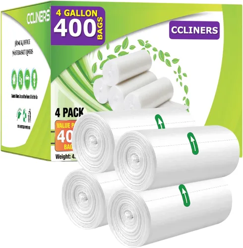 Miniatura 10 de Bolsas de basura pequeñas de 3 galones (440 unidades) para cubos de basura de plástico transparente para baño, se adaptan a contenedores de 2