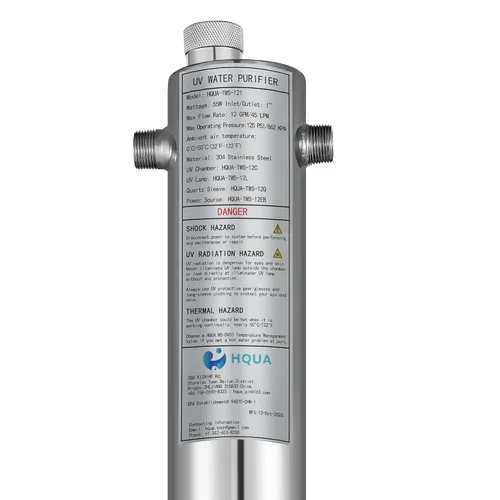 Miniatura 9 de HQUA-TWS-121 120 V 55 W 12 GPM 1" MNPT Entrada/Salida, Filtro Purificador de Agua Ultravioleta para Toda la Casa, + 1 Bombilla UV Extra, + 1 Manga