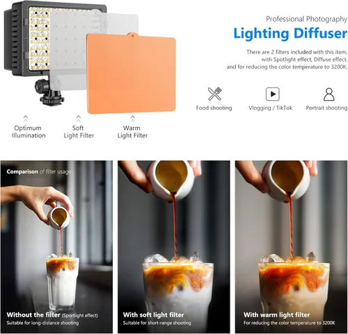 Miniatura 3 de Foco para cámaras, de la marca Neewer, de 160 LED, alta potencia y regulable