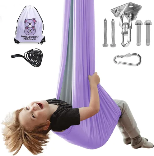 Miniatura 11 de MINGLEWOOD - Paquete de columpio sensorial – Colgador giratorio de 360° – Juego completo para niños – Necesidades especiales: ansiedad, TDAH