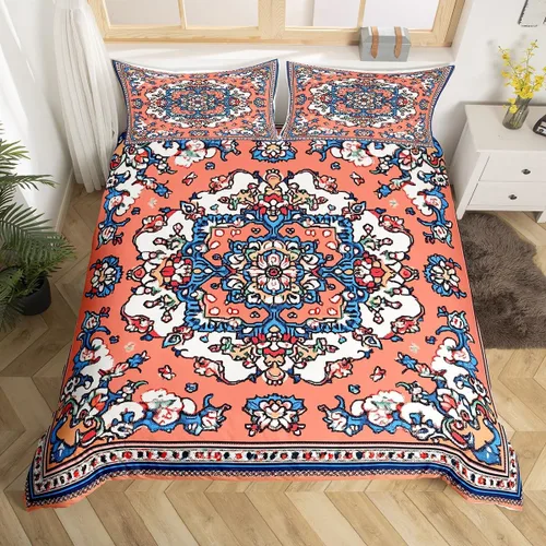 Miniatura 16 de Erosebridal Funda de edredón floral exótica tamaño Queen, juego de ropa de cama bohemio, funda de edredón tribal exótica floral bohemia, flores