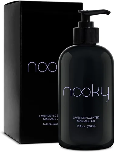 Aceite de masaje Nooky con aceite de coco fraccionado para masaje 16 onzas (lavanda)