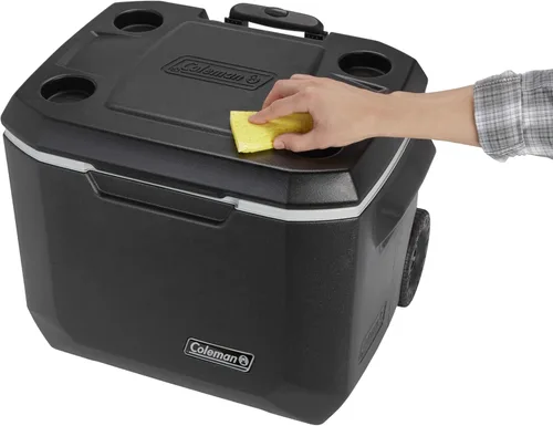 Miniatura 4 de Coleman Xtreme 50qt, enfriador rodante con ruedas, aislamiento de pared extra mantiene el hielo hasta 5 días, hielera portátil con ruedas