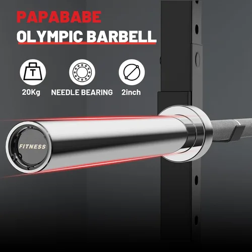 Miniatura 3 de PAPABABE 7FT Olympic Barbell 45 lb Barbell 2 INCH 1000lbs/1500lbs Capacity Olympic Bar with Moderate Knurling For Squats Curls Deadlifts Barra