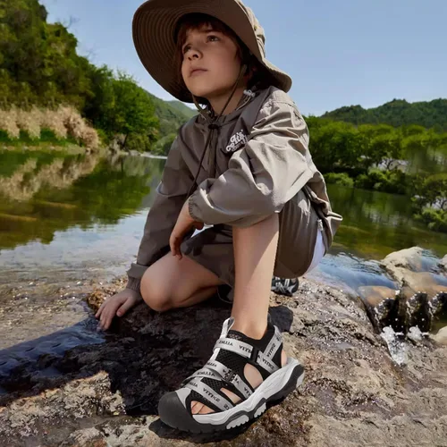 Miniatura 52 de JMFCHI Sandalias deportivas de verano para niños y niñas, sandalias de punta cerrada para exteriores, zapatos atléticos para agua, sandalias