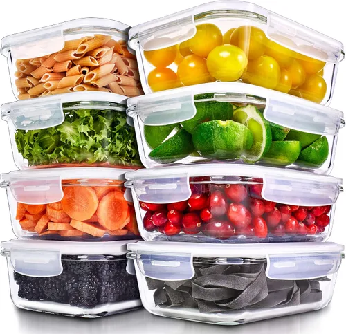 Miniatura 12 de PrepNaturals - Paquete de 4 recipientes de vidrio de 34 onzas para preparación de comidas, aptos para lavavajillas, microondas, congelador, horno