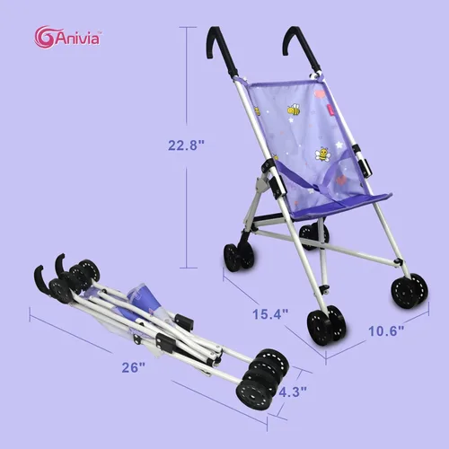 Miniatura 5 de Anivia Colección de Cochecitos de Juguete Cochecito de Muñecas Accesorios de Muñeca para Niños Pequeños 1-3 Diseño de Corazón Regalos para Niños