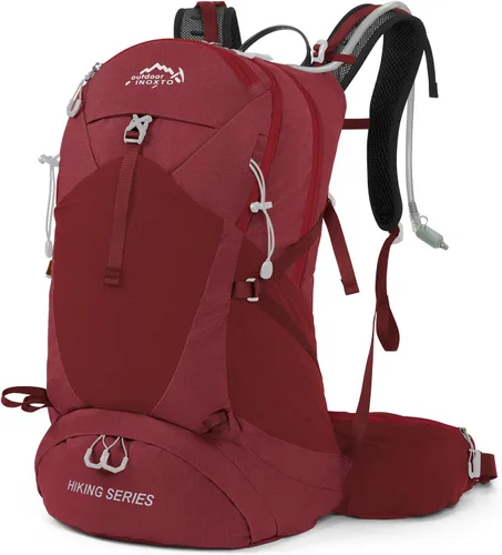 Miniatura 10 de IX INOXTO Mochila de senderismo, 26L/40L, impermeable, con vejiga de agua de 3 litros y cubierta de lluvia, ligera para viajes y campamento, Verde