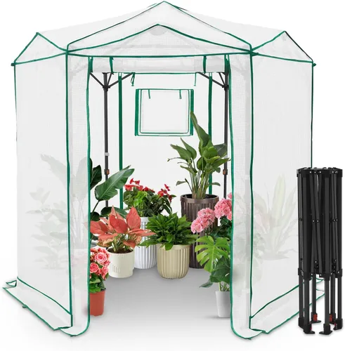 Miniatura 20 de EAGLE PEAK - Invernadero instantáneo emergente, para plantas de jardinería en interiores y exteriores, puertas con cremallera enrollable y ventanas