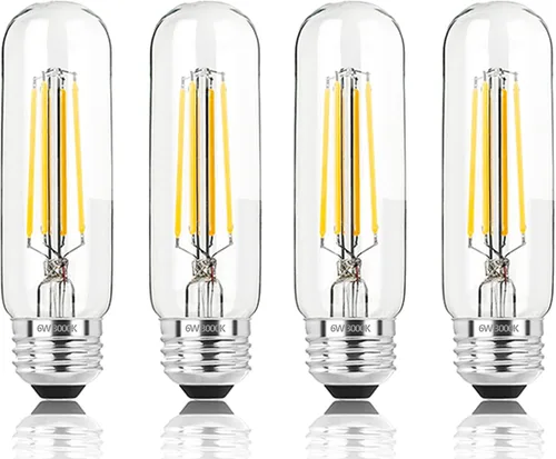 Miniatura 18 de Bombillas LED tubulares T10 de 5 pulgadas, bombillas Edison vintage E26 de 4000 K, regulables, 4 W igual a 40 vatios, 400 lúmenes, bombillas