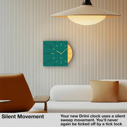 Miniatura 7 de Driini Reloj de pared moderno de mediados de siglo, paquete verde y azul