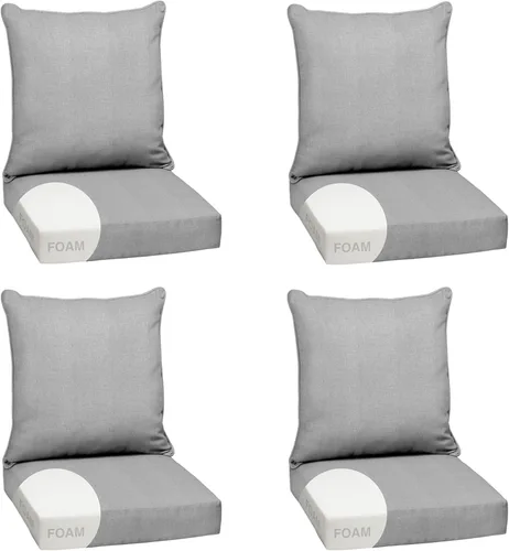 Miniatura 10 de Arden Outdoor Deep Seat Cushion Set, 24 x 24 pulgadas, Cojín para exteriores resistente al clima, a la lluvia y a la decoloración para silla, sofá