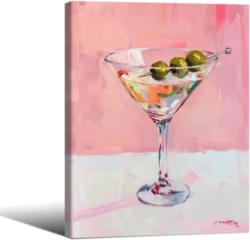 Miniatura 16 de Pósteres vintage de Martini rosa a la moda, cócteles, bebidas alcohólicas, impresiones artísticas de pared para el hogar, apartamento, cocina, bar