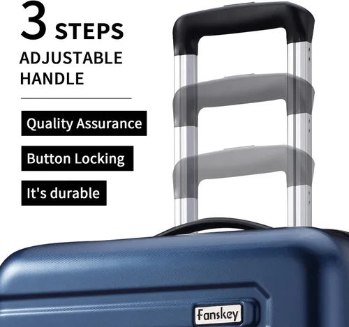 Miniatura 4 de Fanskey Equipaje, Maleta de 3 piezas con ruedas giratorias, Hardshell, Ligero, TSA Lock, Verde oscuro, Fanskey