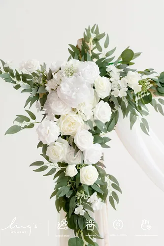 Miniatura 3 de Ling's moment - Flores básicas de arco con cortinas (juego de 4) – 2 piezas de flores con 5 cortinas de arco para decoración de árbol de 5 pies x 6
