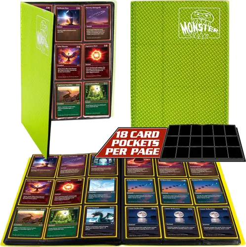 Miniatura 12 de Monster - Paquete de 25 protectores de página para tarjetas coleccionables con capacidad para 450 cartas coleccionables y 9 hojas de bolsillo